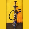 Narghilè tradizionale Egitto - EXO2784 Celeste e Oro - tubo blu 80cm
